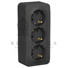 Розетка 3-ая с/з без шторок 16А, 250В, изолир. пластина SE Blanca наруж Антрацит