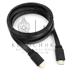 Кабель Cablexpert HDMI CC-HDMI4F-10, 19M/19M, v2.0, медь, позол.разъемы, экран, плоский кабель, 3м, черный, пакет