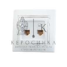 Розетка компьютерная 2-м СП Мира RJ45 белый/белый Lezard 701-0202-141