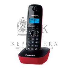 Телефон беспроводной (DECT) Panasonic KX-TG1611RUR (красный) АОН, Caller ID,12 мелодий звонка,подсветка дисплея,поиск трубки