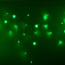 Гирлянда Neon-night Айсикл (бахрома) светодиодный, 2,4 х 0,6 м, прозрачный провод, 230 В, диоды зеленые, 88 LED