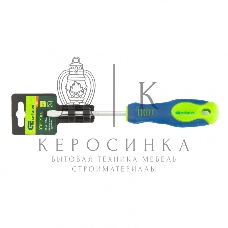 Отвертка, SL6,0 х 100 мм, CrV, двухкомпонентная рукоятка Сибртех