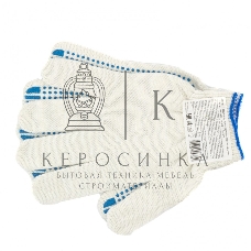 Перчатки трикотажные, с ПВХ точкой, 10 класс, стикер Россия