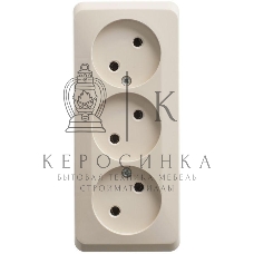 Розетка 3-м ОП Этюд 16А IP20 без заземл. без защ. шторок крем. SchE PA16-009K