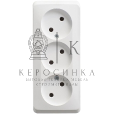 Розетка 3-м ОП Этюд 16А IP20 без заземл. без защ. шторок белый SchE PA16-009B