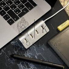 Разветвитель Rexant 4 USB-port серебристый