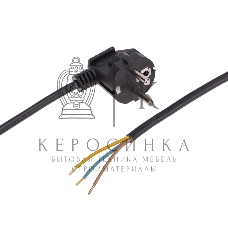 Шнур электрический с вилкой Rexant ПВС 3х0,75 мм², 3м черный