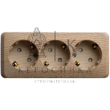 Розетка 3-м ОП Этюд 16А 250В защ. шторки с заземл. сосна SchE PA16-012D