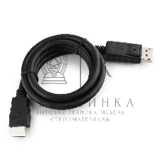 Кабель DisplayPort-HDMI Gembird/Cablexpert 1м, 20M/19M, черный, экран, пакет