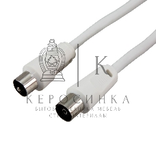 Шнур Rexant ТВ гнездо - ТВ штекер, длина 3 метра, белый