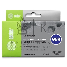 Картридж струйный Cactus CS-EPT969 светло-серый (13 мл) для Epson Stylus Photo R2880