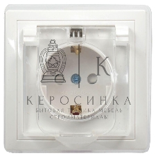 Розетка 1-м СП Кварта 16А РСбш10-3-ККБ-44 с защ. крышкой защ. шторки с заземл. керамика IP44 белый ИЭК ERK70-K01-10-DM-44