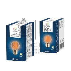 Ретро-лампа Neon-night Filament G45 E27, 2W, 230 В, теплый белый 3000 K