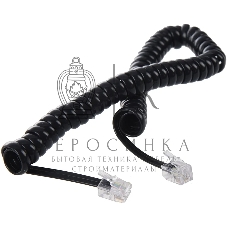 Телефонный шнур витой для трубки Greenconnect 7.5m, RJ9 4P4C (джек) черный, GCR-TPC4P4C2-7.5m