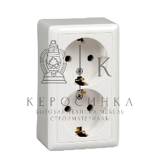 Розетка 2-м ОП Хит 16А 250 В без защ. шторок с заземл. с изол. пластиной белый SchE RA16-238I-B