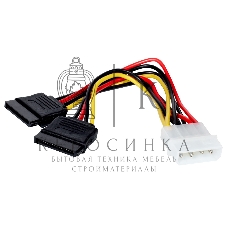 Кабель питания 2xSATA (от разъема Molex (IDE) блока питания), 15 см ExeGate