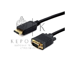 Кабель DisplayPort->VGA Cablexpert CCP-DPM-VGAM-6, 1,8м, 20M/15M, черный, экран, пакет