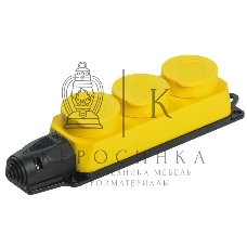 Розетка 3-м ОМЕГА РБ33-1-0м IP44 каучук жел. ИЭК PKR61-016-2-K05