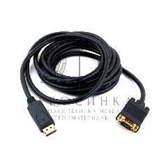 Кабель DisplayPort->VGA Cablexpert CCP-DPM-VGAM-10, 3м, 20M/15M, черный, экран, пакет