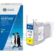 Картридж струйный G&G GG-PFI320Y (PFI-320Y) желтый (300 мл) для Canon imagePROGRAF TM-200/200MFP/205/300/300MFP/305