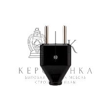 Вилка Rexant прямая без з/к 6А плоская черная