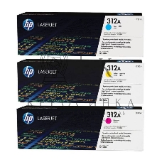 Картридж лазерный набор Hewlett-Packard 312A CF440AM голубой, желтый, пурпурный для HP CLJ Pro M476 2400 стр.