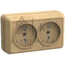 Розетка 2-м ОП Октава 10А IP20 без заземл. сосна ИЭК ERO20-K03-10-DC