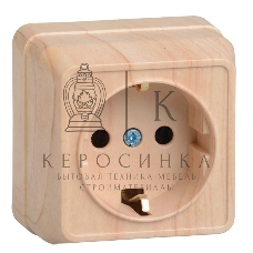 Розетка 1-м ОП Октава 16А РС20-3-ОС с заземл. сосна ИЭК ERO11-K03-16-DC