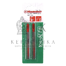 Пилка для лобзика Haммer Flex 204-103 JG WD T101BRдр.\пл, 74мм, шаг 2.5, обр.зуб, HCS, 2шт.