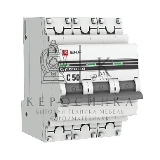 Выключатель автоматический EKF mcb4763-3-50C-pro 3P 50А (C) 4,5kA ВА 47-63 EKF PROxima