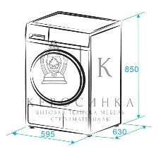 Сушильная машина MONSHER MDM 631 Blanc белый, 8 кг, сушка - тепловой насос, программ - 16, 59.5 x 84.5 x 62.5 см