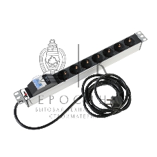 Блок розеток Rem-16 с авт. 16А, 7 Shuko, алюм., 19