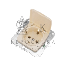 Розетка Kranz 1-ая керамика с/з с крышкой DEA с/у 16А мех. бежевый