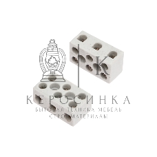 Клемма керамическая винтовая Rexant 4 мм² 3 пары контактов с крепежным отверстием (100 шт./уп.)