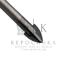 Сверло по стеклу и керамике Kranz 12 мм 4 грани шестигранный хвостовик