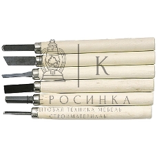 Набор резцов по дереву Sparta деревянные рукоятки, 6 шт.