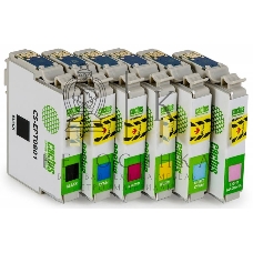 Картридж струйный Cactus CS-EPT0807 черный/желтый/голубой/пурпурный/светло-голубой/светло-пурпурный (68.4 мл) для Epson Stylus Photo P50