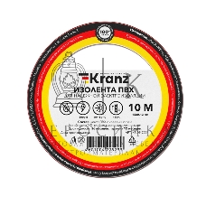 Изолента ПВХ Kranz 0.13х15 мм, 10 м, красная (10 шт./уп.)