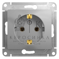 Механизм розетки 1-м СП Glossa 16А с заземл. алюм. SchE GSL000343