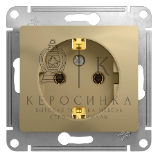 Механизм розетки 1-м СП Glossa 16А с заземл. титан SchE GSL000443