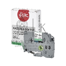 Кассета с лентой S'OK by Sakura Printing TZEFX731 для Brother, черный на зеленом, 12мм/8м, наклейка