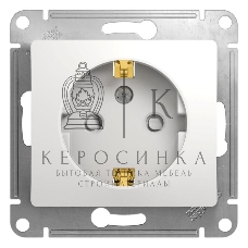 Механизм розетки 1-м СП Glossa 16А защ. шторки с заземл. бел. SchE GSL000145