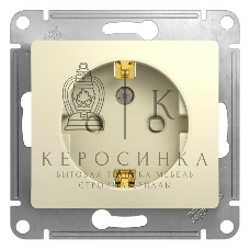 Механизм розетки 1-м СП Glossa 16А защ. шторки с заземл. беж. SchE GSL000245