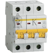 Выключатель автоматический модульный 3п D 63А 4.5кА ВА47-29 IEK MVA20-3-063-D
