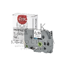 Кассета с лентой S'OK by Sakura Printing TZEFX241 для Brother, черный на белом, 18мм/8м, наклейка