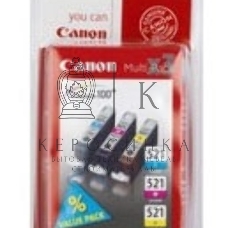 Картридж струйный Canon CLI-521 (2934B010) голубой/пурпурный/желтый набор карт. для Canon Pixma MP540/620/630/980