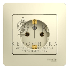 Розетка 1-м СП Glossa 16А с заземл. в сборе беж. SchE GSL000242