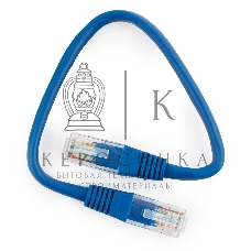 Патч-корд медный UTP Cablexpert PP10-0.25M/B cat.5e, 0.25 м, литой, многожильный, синий