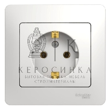 Розетка 1-м СП Glossa 16А с заземл. в сборе бел. SchE GSL000142