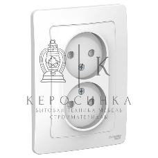 Розетка 2-м СП Blanca 16А 250В защ. шторки без заземл. бел. SchE BLNRS000121